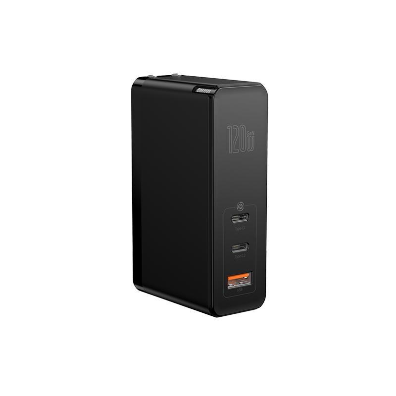 Baseus GaN Mini Quick Charger C+C+U 120W PD Fast Charging 4.0 QC3.0 Quick Charge USB Type C Fast Charger With 100W Type-C Cable For Laptop Tablet (4745721905215)