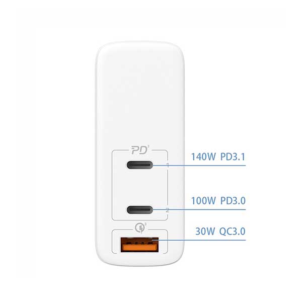 Momax ONEPLUG GaN 140W 3-Port Output Fast Charger UM27 | Custom Mac BD