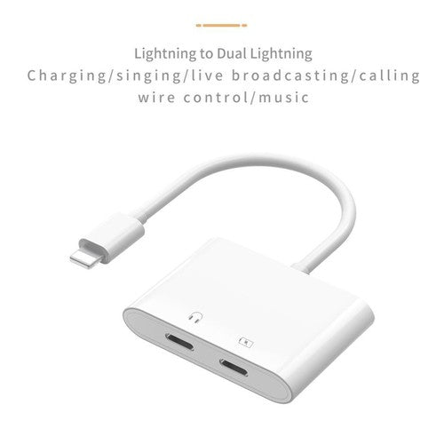 WiWU Lightning to Dual Lightning Audio Converter LT01 Plus (6657390936127)