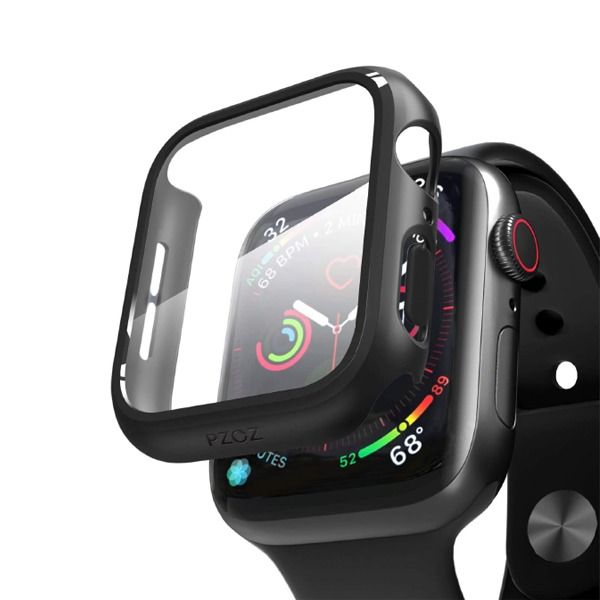 Anank Glass with Case For Apple Watch 44MM -Black (6610233622591)