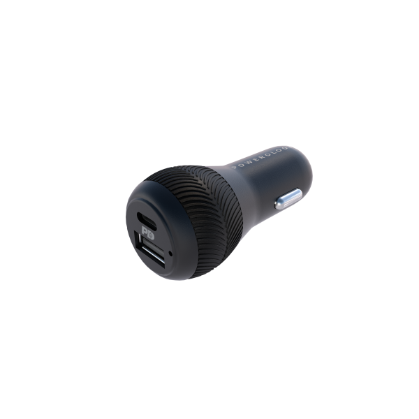 Powerology Dual Port Car Charger 30W USB 2.4A + PD 18W With Type-C To Mfi Lighting Cable 0.9M (6849884717119)